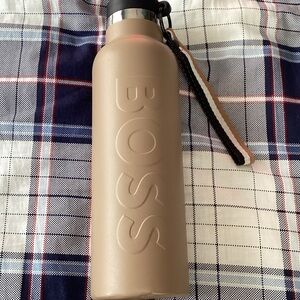 BOSS Beige Water Bottle with Strap